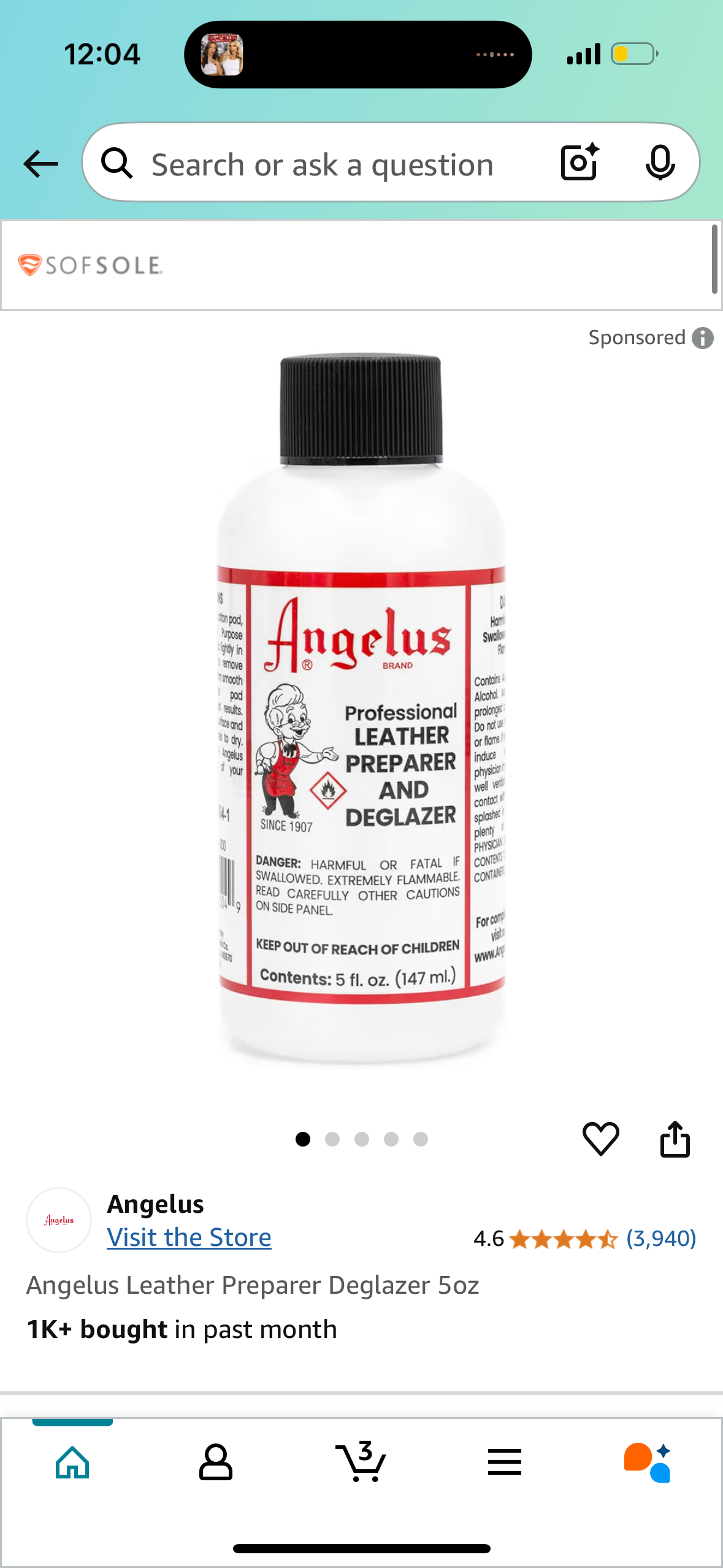 Angelus Leather Preparer Deglazer 5oz