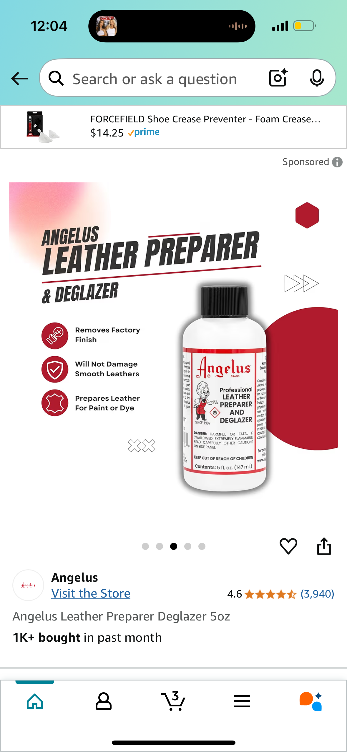 Angelus Leather Preparer Deglazer 5oz