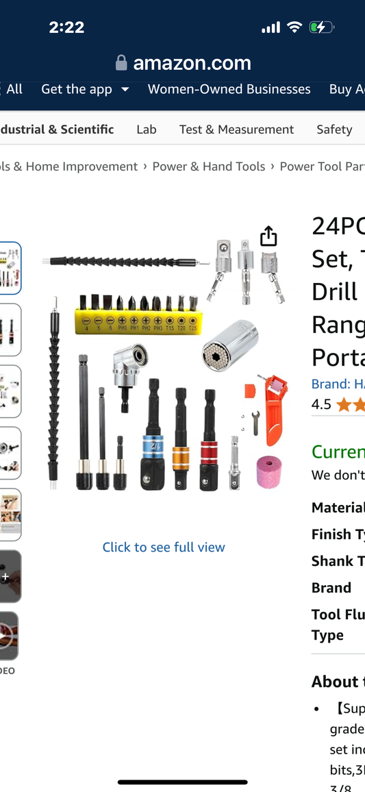 HAOPLIANCE 24PCs Flexible Drill Bit Extension Set, The kit of Super bit Flexible Drill bit Extension for Wider Range of Applications,and One Portable Drill Sharpener Set