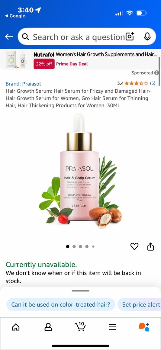 Hair Growth Serum: Hair Serum for Frizzy and Damaged Hair-Hair Growth Serum for Women, Gro Hair Serum for Thinning Hair, Hair Thickening Products for Women. 30ML
