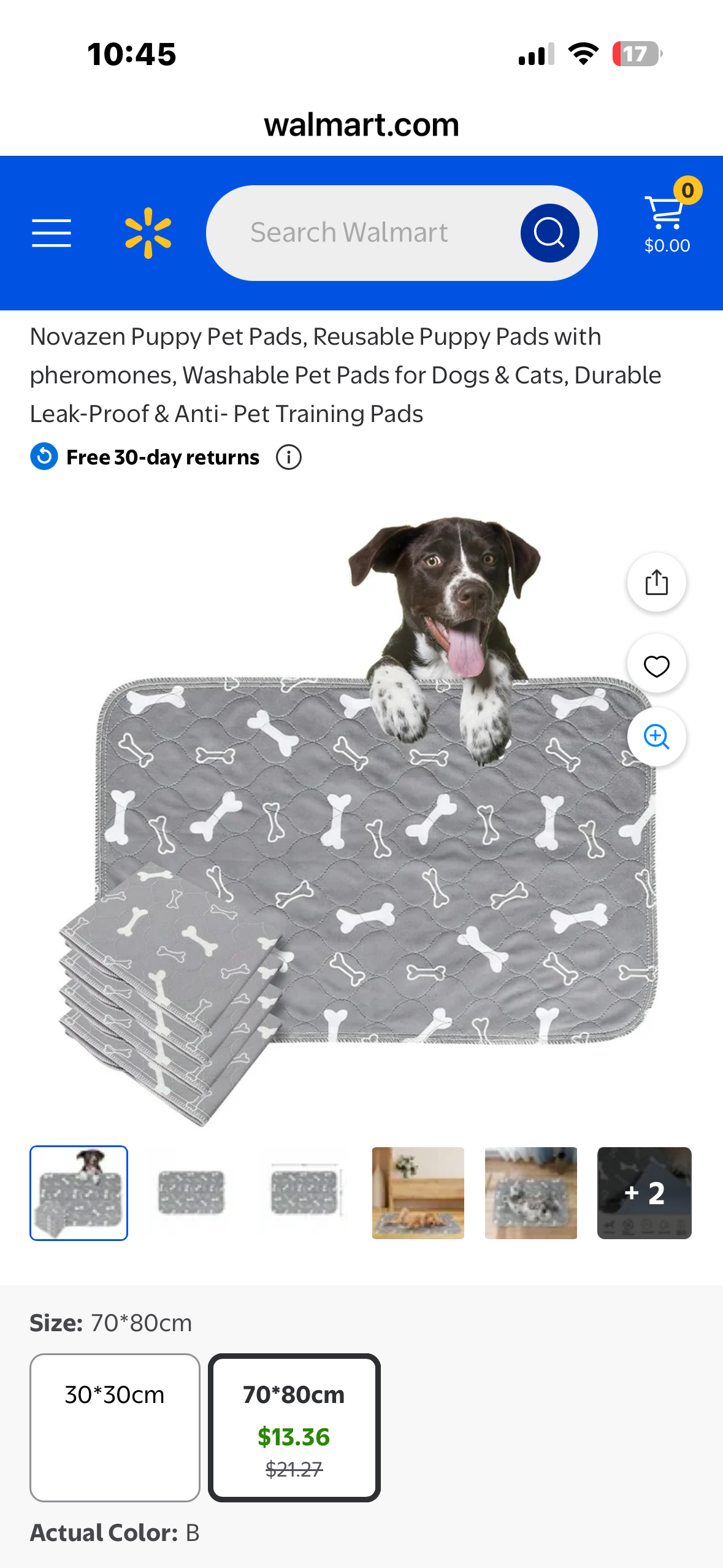 Puppy Pet Pad, Reusable Puppy Pad with Pheromones, Washable Pet Pad for Dog & Cat, Durable Leak-Proof Training Pad, 31”x 35”