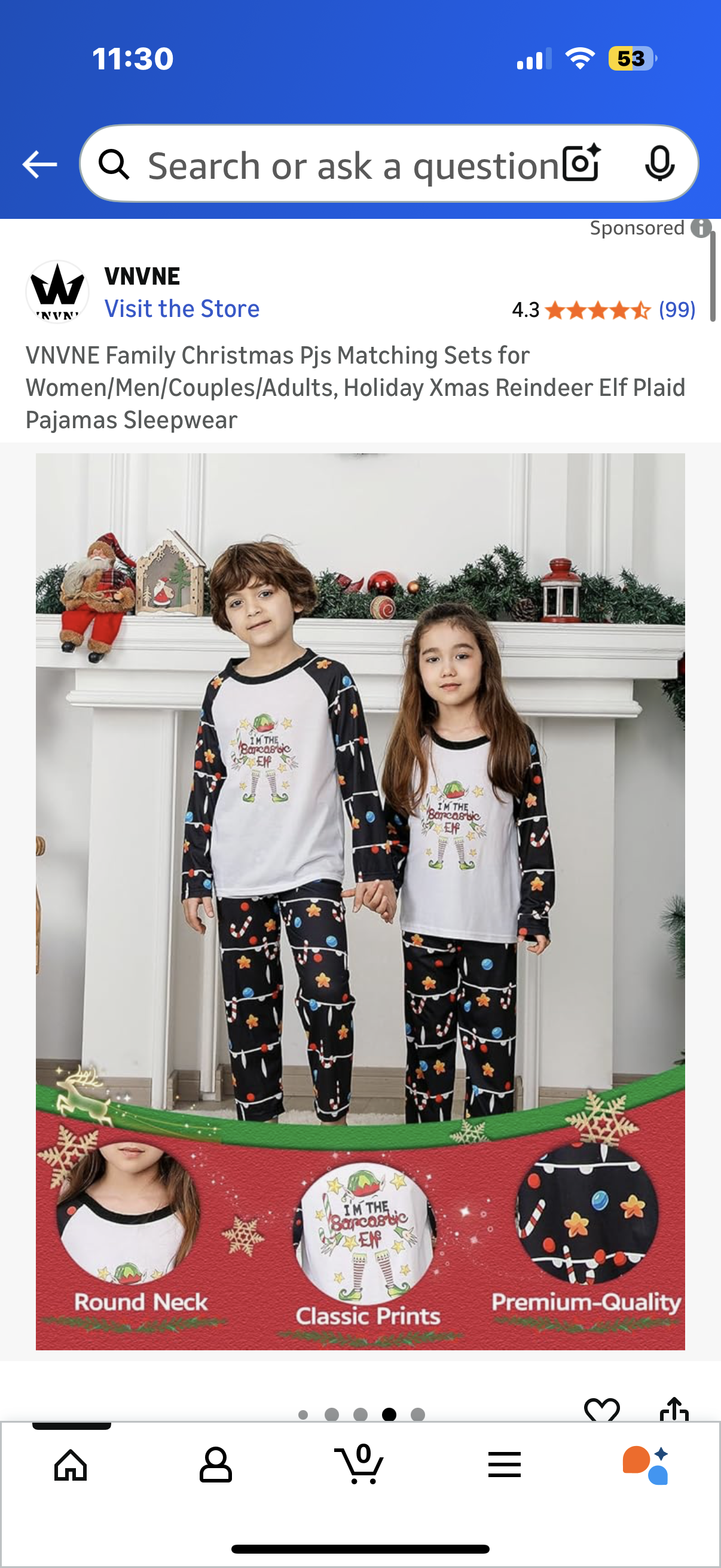 Holiday Xmas Reindeer Elf Plaid Pajamas Sleepwear I’m the Sarcastic Elf (Size 8-10 years)