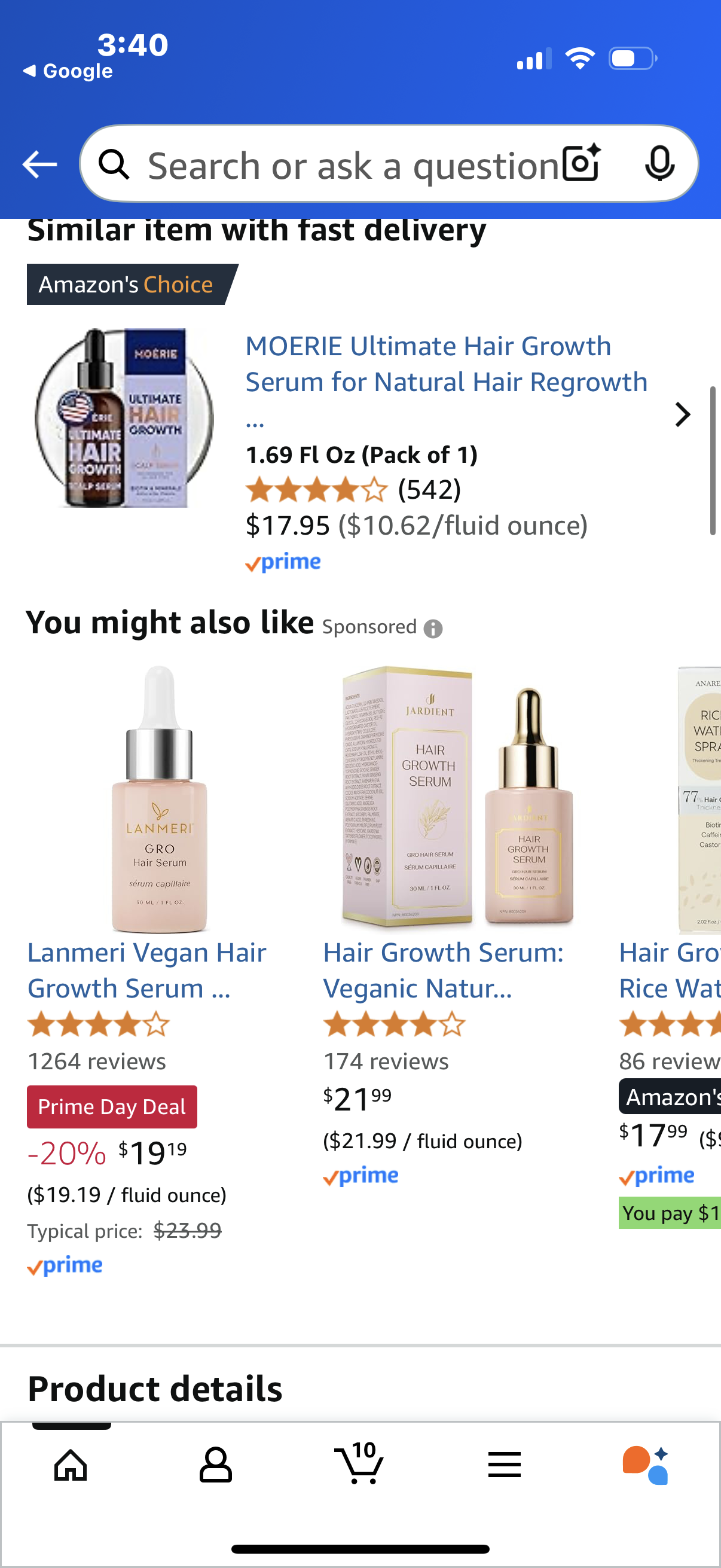 Hair Growth Serum: Hair Serum for Frizzy and Damaged Hair-Hair Growth Serum for Women, Gro Hair Serum for Thinning Hair, Hair Thickening Products for Women. 30ML