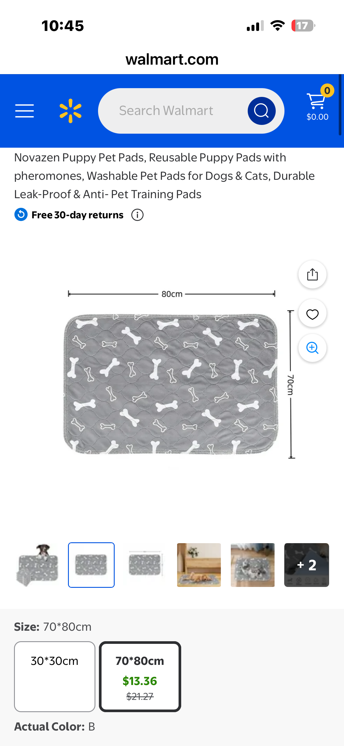 Puppy Pet Pad, Reusable Puppy Pad with Pheromones, Washable Pet Pad for Dog & Cat, Durable Leak-Proof Training Pad, 31”x 35”