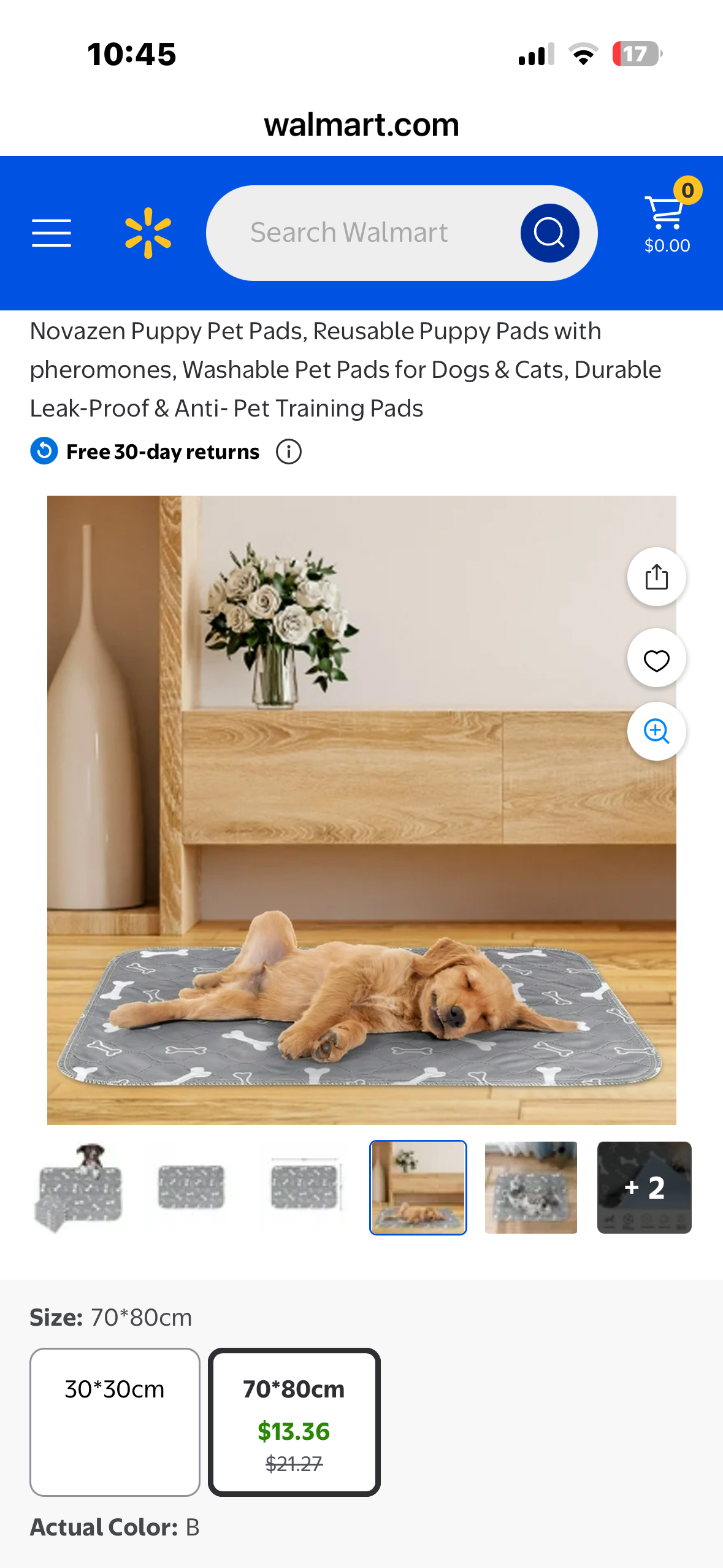 Puppy Pet Pad, Reusable Puppy Pad with Pheromones, Washable Pet Pad for Dog & Cat, Durable Leak-Proof Training Pad, 31”x 35”