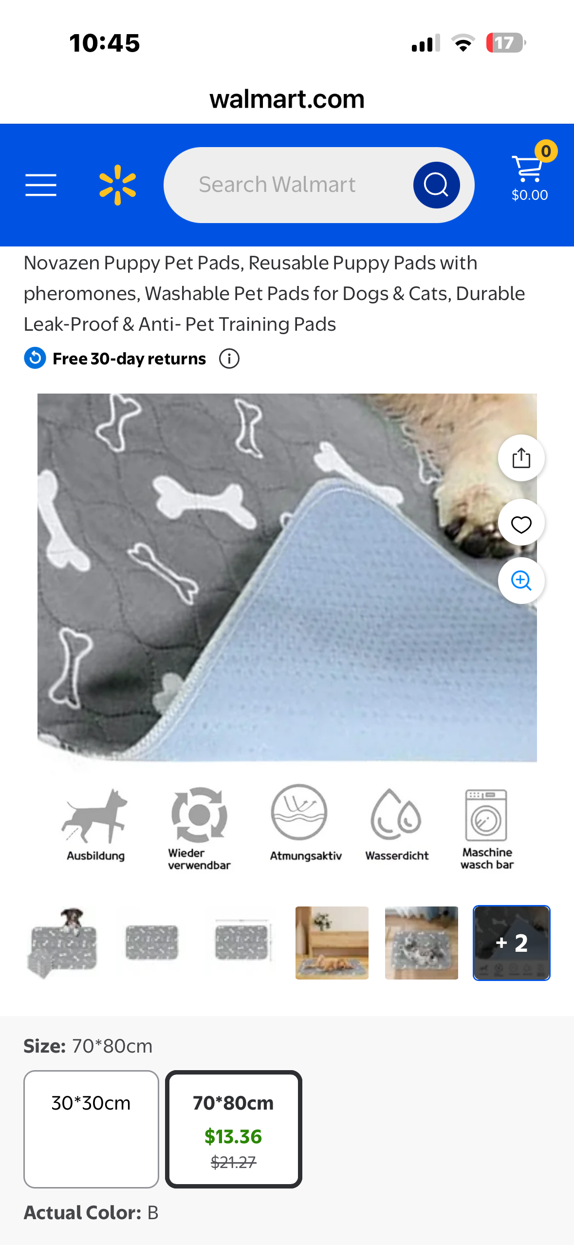 Puppy Pet Pad, Reusable Puppy Pad with Pheromones, Washable Pet Pad for Dog & Cat, Durable Leak-Proof Training Pad, 31”x 35”