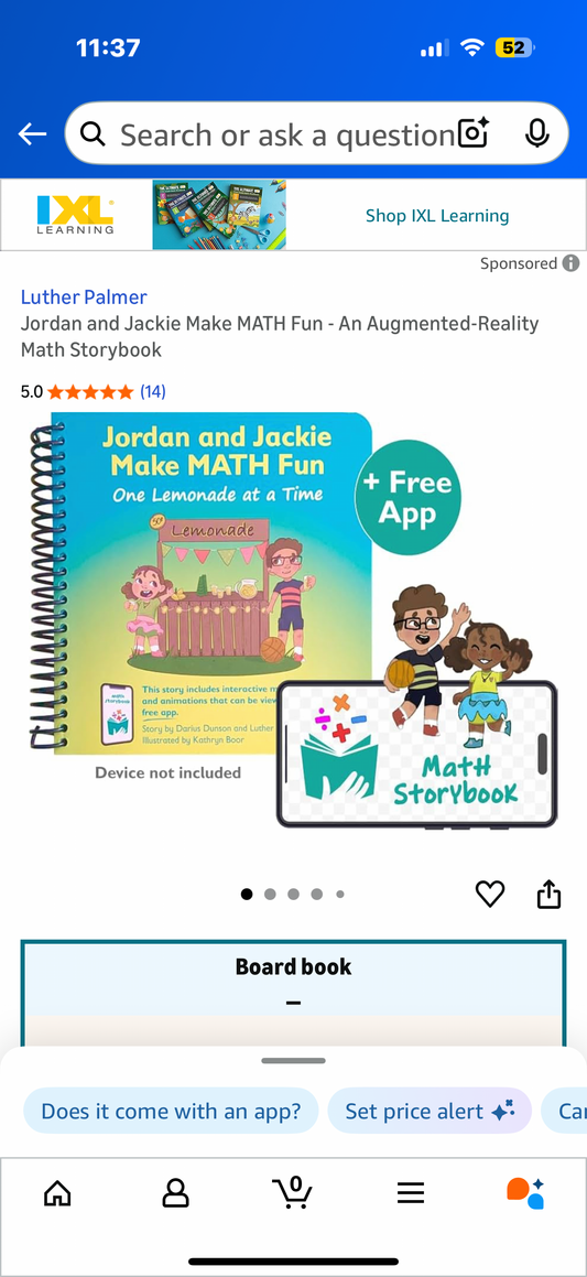 Jordan and Jackie Make MATH Fun - An Augmented-Reality Math Storybook