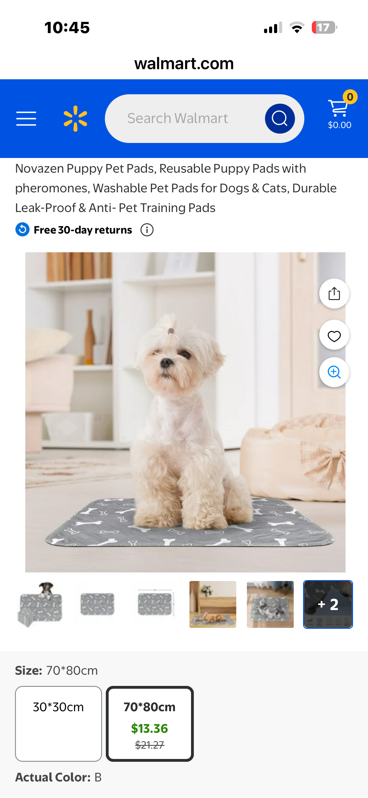 Puppy Pet Pad, Reusable Puppy Pad with Pheromones, Washable Pet Pad for Dog & Cat, Durable Leak-Proof Training Pad, 31”x 35”