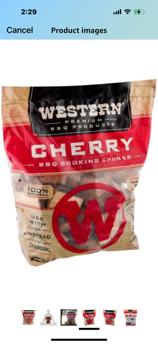 Western BBQ Smoking Barbecue Pellet Wood Grill Cooking Chip Chunks, Cherry