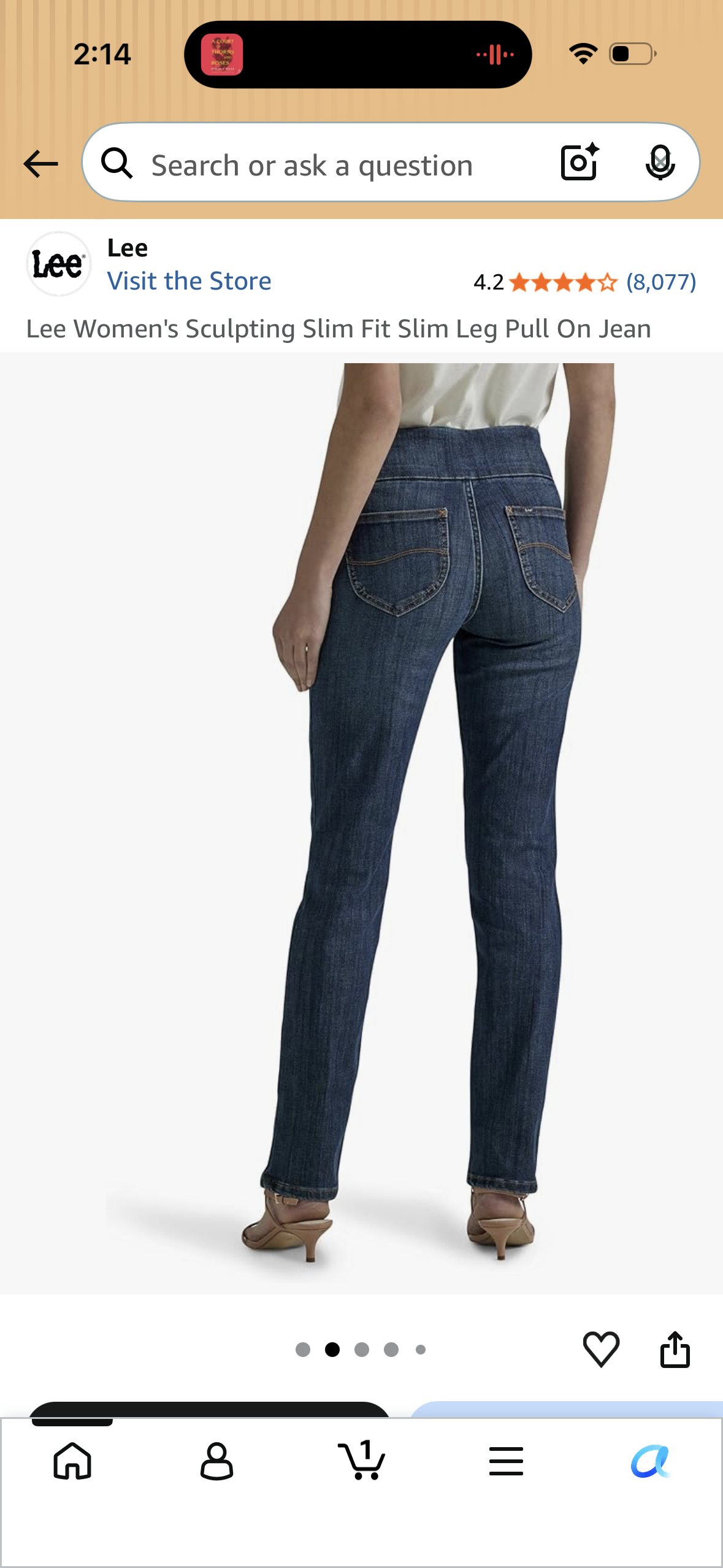 Lee Women's Sculpting Slim Fit Slim Leg Pull On Jean (Size 8 Medium)