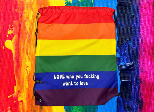 Love Drawstring Backpack 16x13