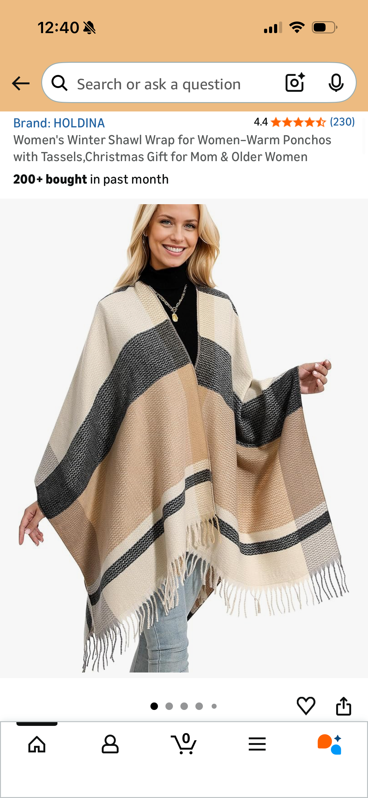 Women's Winter Shawl Wrap for Women–Warm Ponchos with Tassels,Christmas Gift for Mom & Older Women (One size fits all)