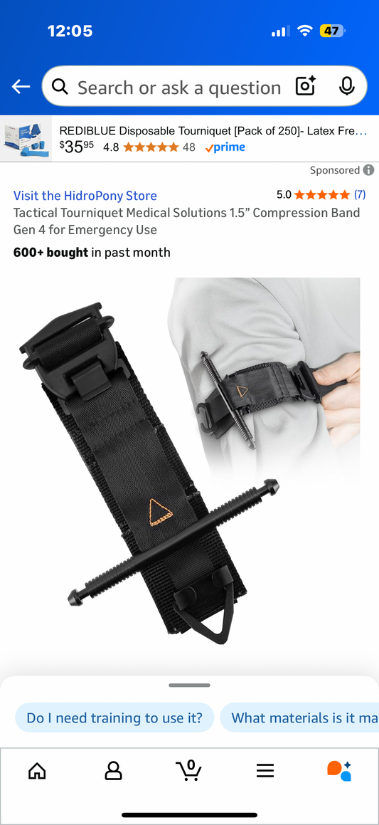 Tactical Tourniquet Medical Solutions Compression Band for Emergency Use
