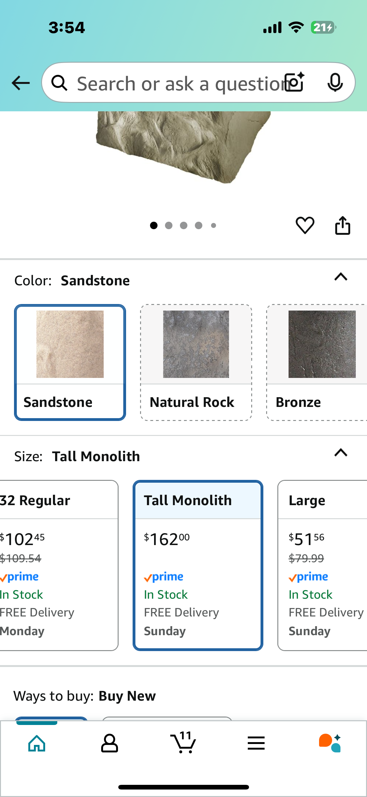 Natural Sandstone Appearance Utility Cover – Lightweight – Easy to Install Tall Monolith Landscape Rock (R594)