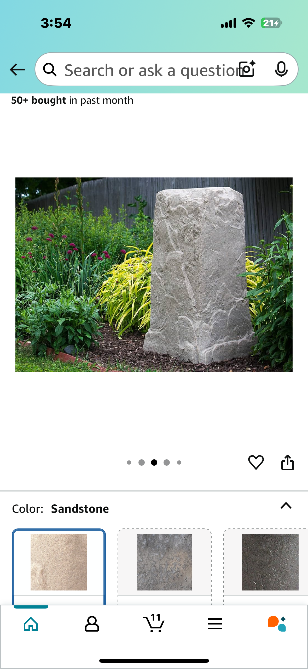 Natural Sandstone Appearance Utility Cover – Lightweight – Easy to Install Tall Monolith Landscape Rock (R594)