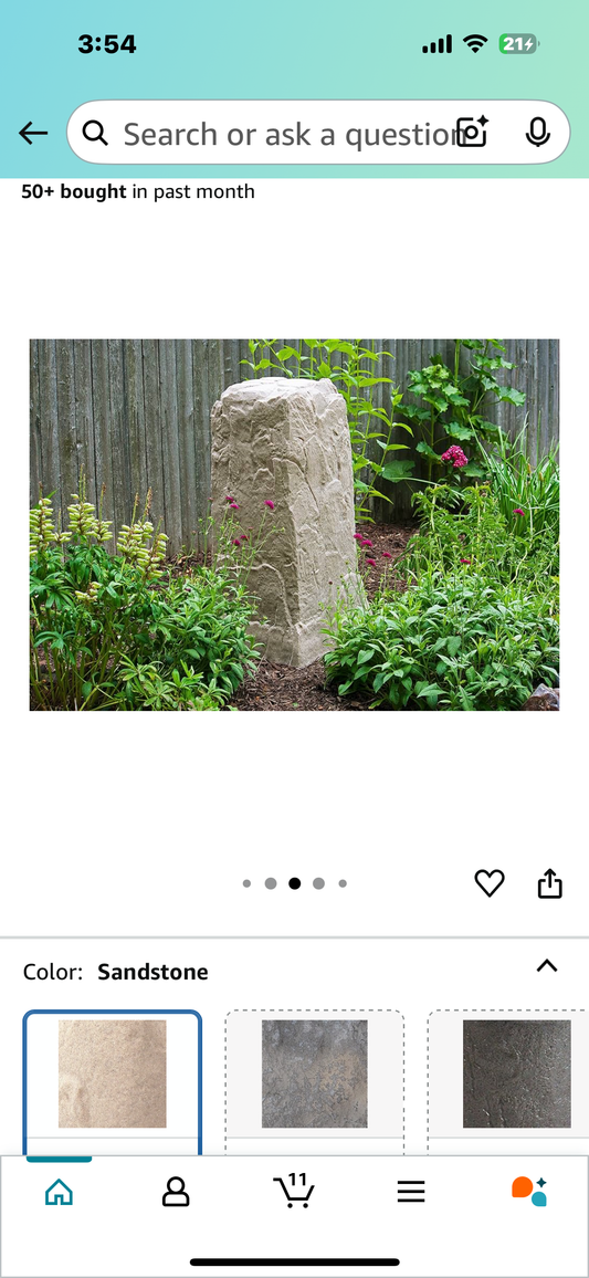 Natural Sandstone Appearance Utility Cover – Lightweight – Easy to Install Tall Monolith Landscape Rock (R594)
