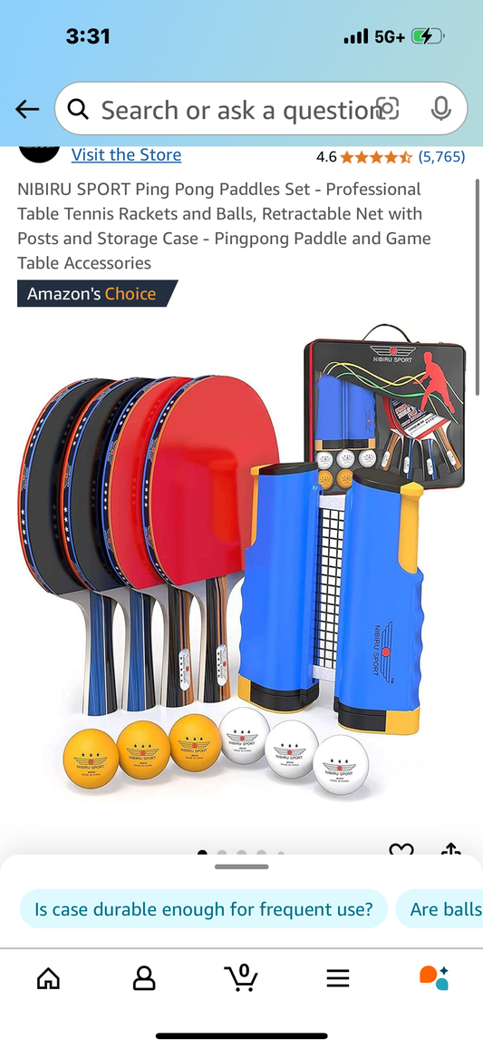 NIBIRU SPORT Ping Pong Paddles Set - Professional Table Tennis Rackets and Balls, Retractable Net with Posts and Storage Case - Pingpong Paddle and Game Table Accessories