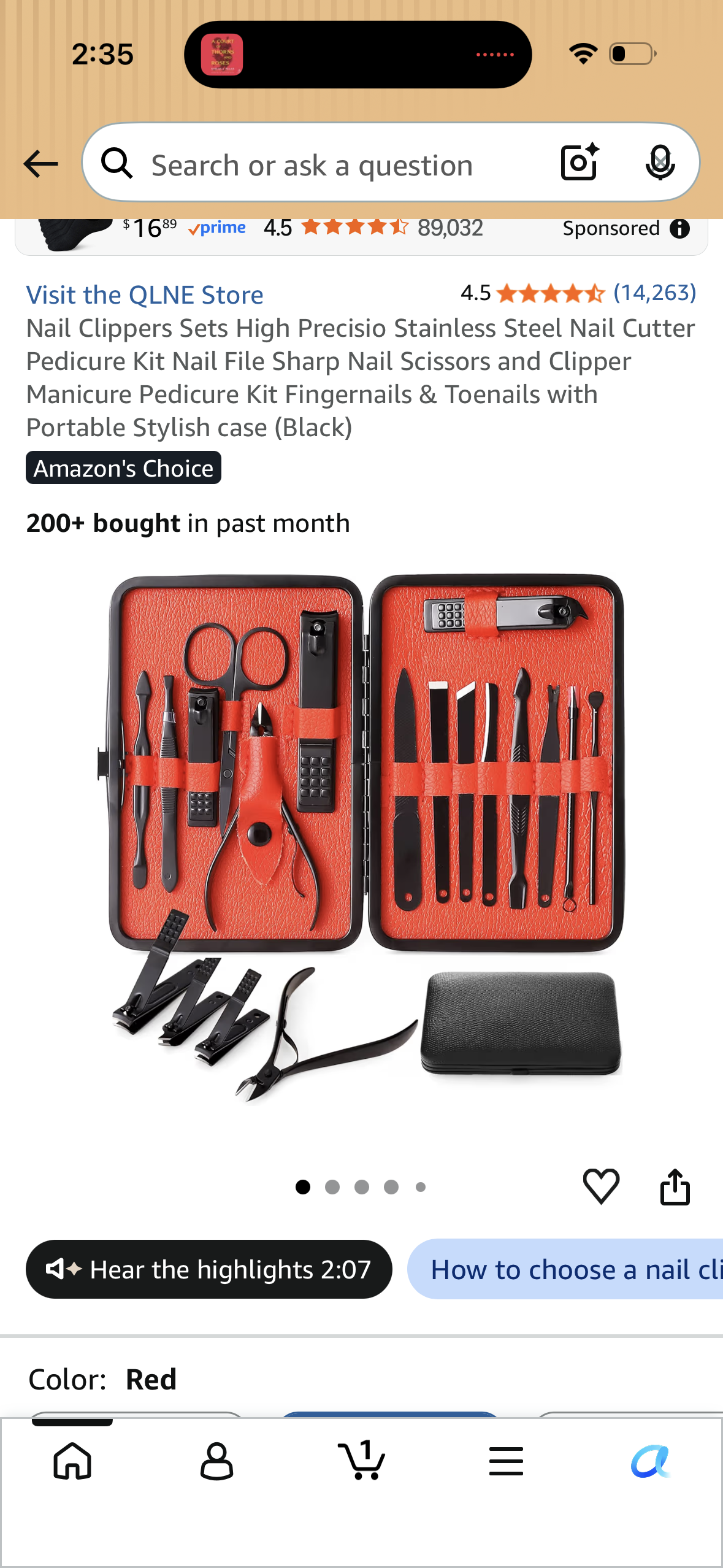 Nail Clippers Sets High Precisio Stainless Steel Nail Cutter Pedicure Kit Nail File Sharp Nail Scissors and Clipper Manicure Pedicure Kit Fingernails & Toenails with Portable Stylish case (Black)