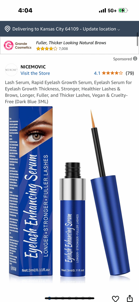 ‼️2 for $3‼️Lash Serum, Rapid Eyelash Growth Serum, Eyelash Serum for Eyelash Growth Thickness, Stronger, Healthier Lashes & Brows, Longer, Fuller, and Thicker Lashes, Vegan & Cruelty-Free (Dark Blue 3ML