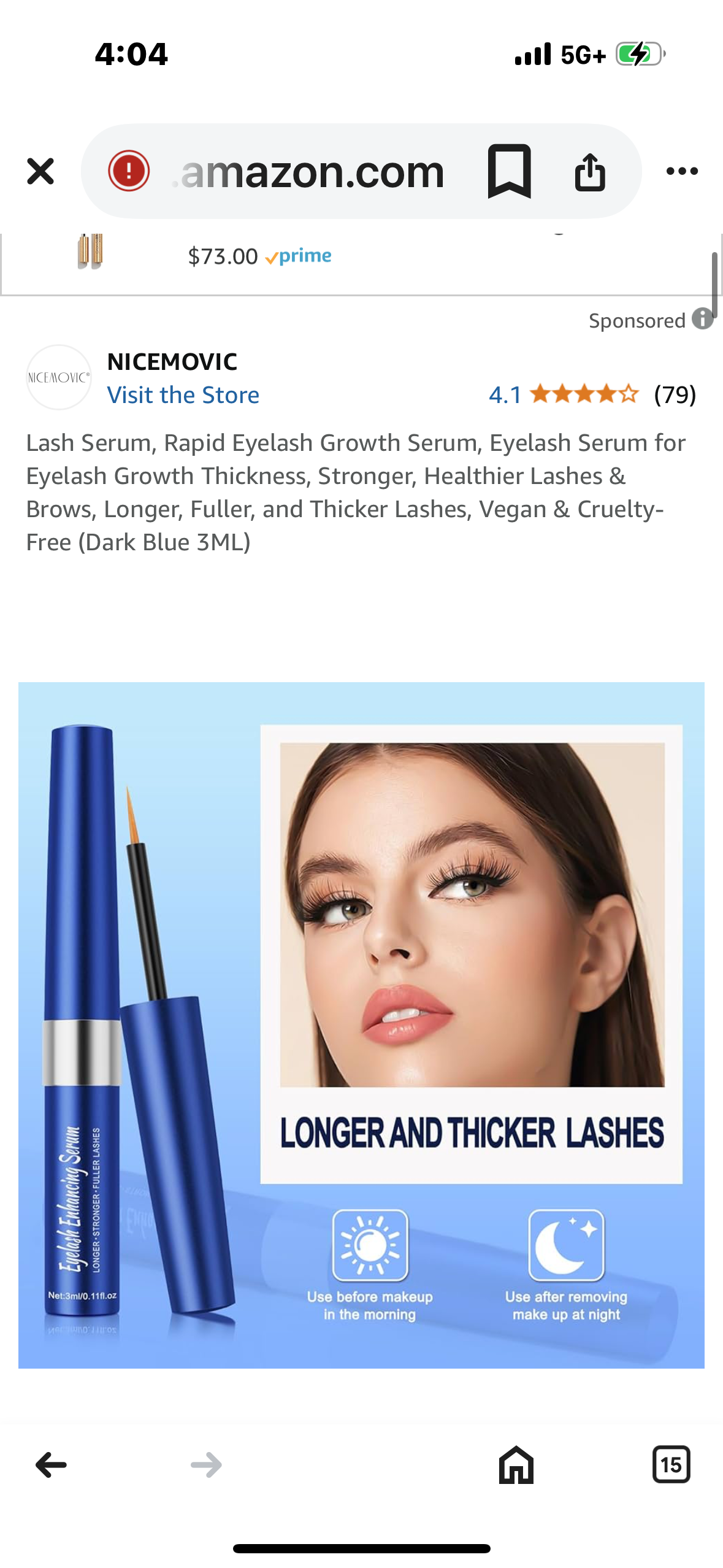 ‼️2 for $3‼️Lash Serum, Rapid Eyelash Growth Serum, Eyelash Serum for Eyelash Growth Thickness, Stronger, Healthier Lashes & Brows, Longer, Fuller, and Thicker Lashes, Vegan & Cruelty-Free (Dark Blue 3ML