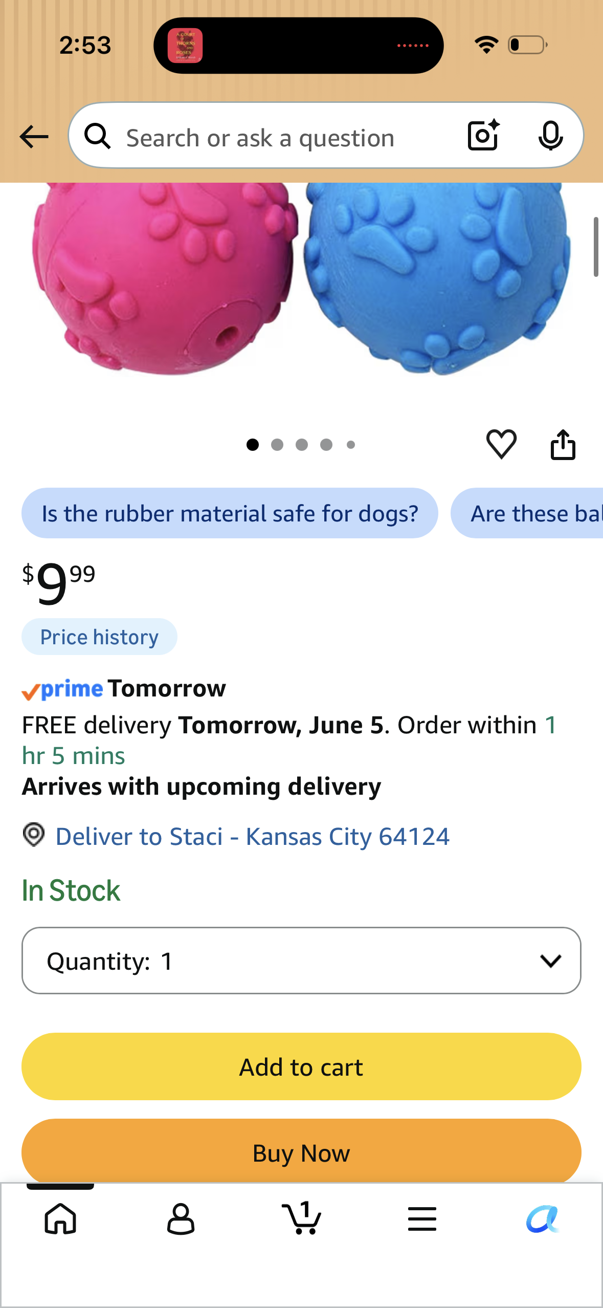 Dog Toys ，Dog Balls for Small Medium Large Dogs Squeaky Toy Balls 3 Pcs