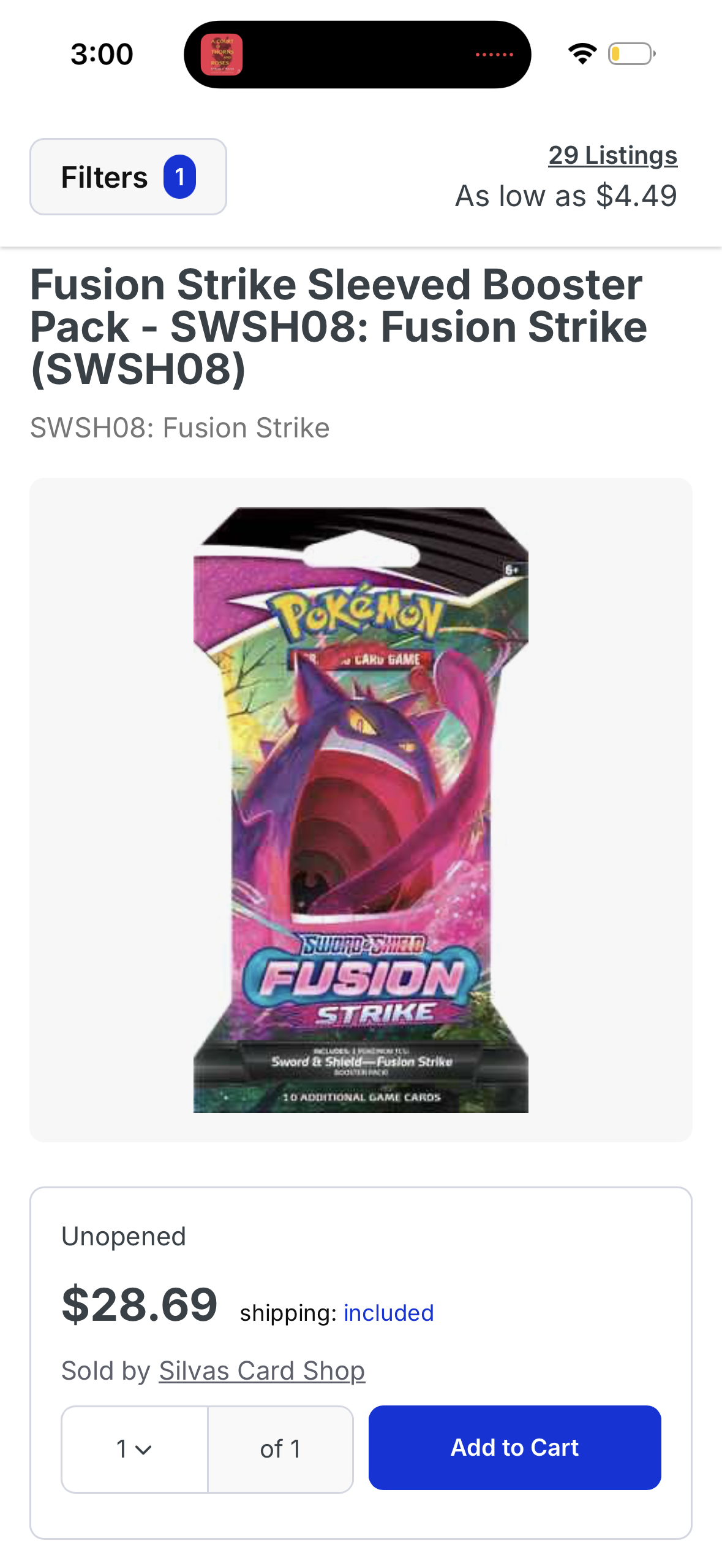 Fusion Strike Sleeved Booster Pack - SWSH08: Fusion Strike (SWSH08) 10 Additional Game Cards