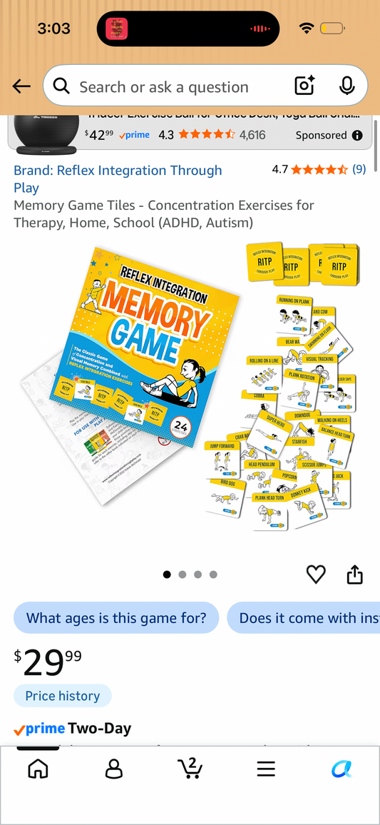 Memory Game Tiles - Concentration Exercises for Therapy, Home, School (ADHD, Autism)