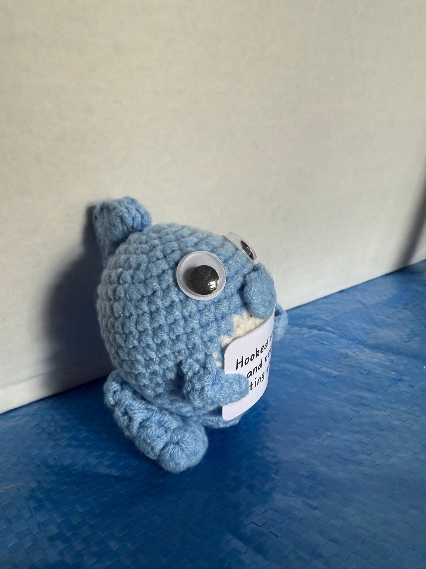 Hooked On You and Never Letting Go Crotchet Fish Positive Messages