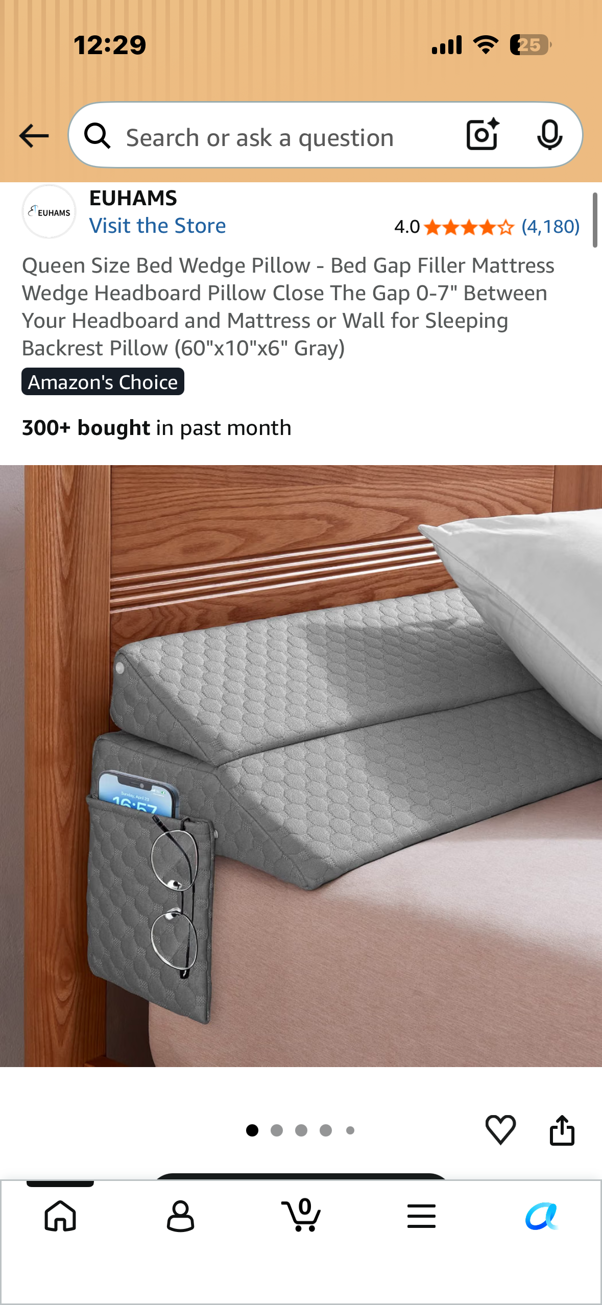 Queen Size Bed Wedge Pillow - Bed Gap Filler Mattress Wedge Headboard Pillow Close The Gap 0-7" Between Your Headboard and Mattress or Wall for Sleeping Backrest Pillow (60"x10"x6" Gray)