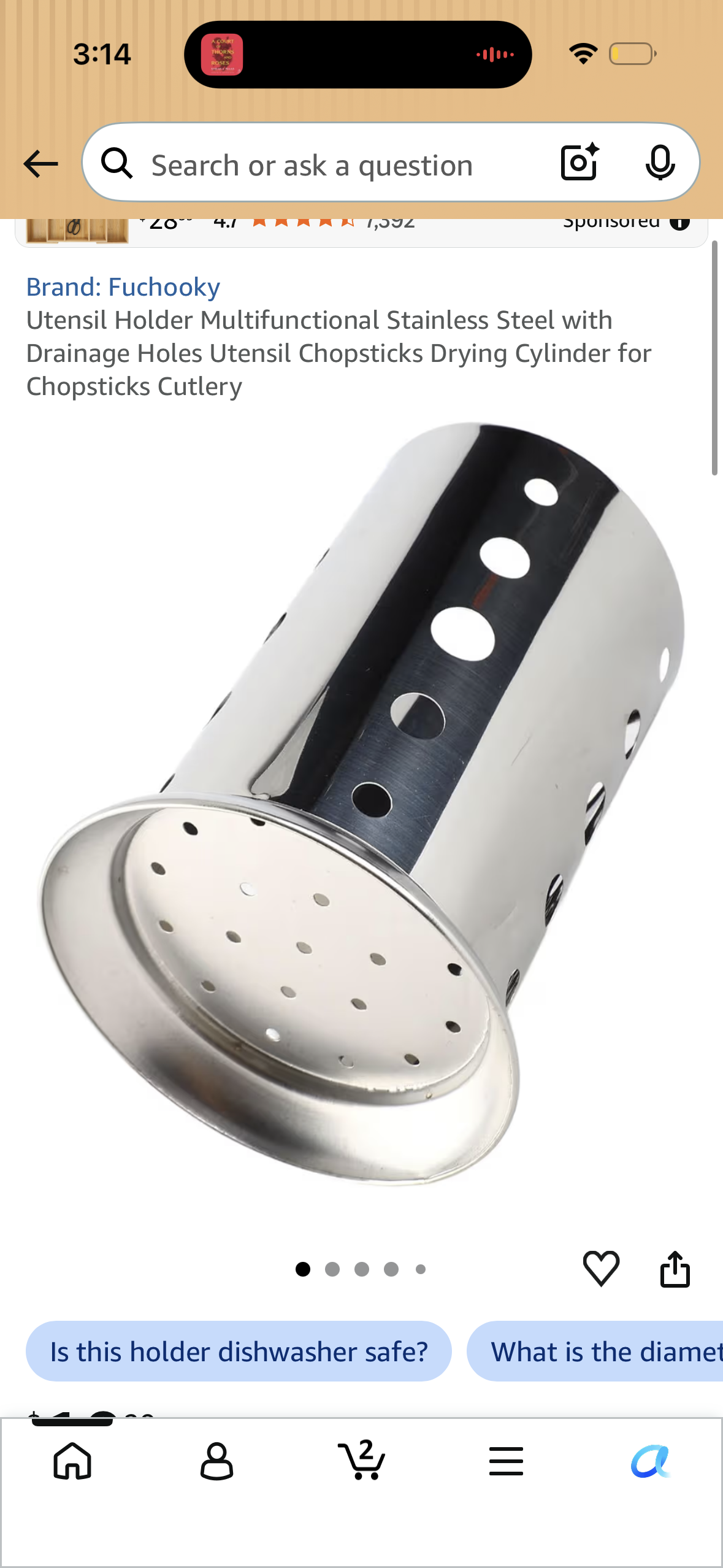 Utensil Holder Multifunctional Stainless Steel with Drainage Holes Utensil Chopsticks Drying Cylinder for Chopsticks Cutlery