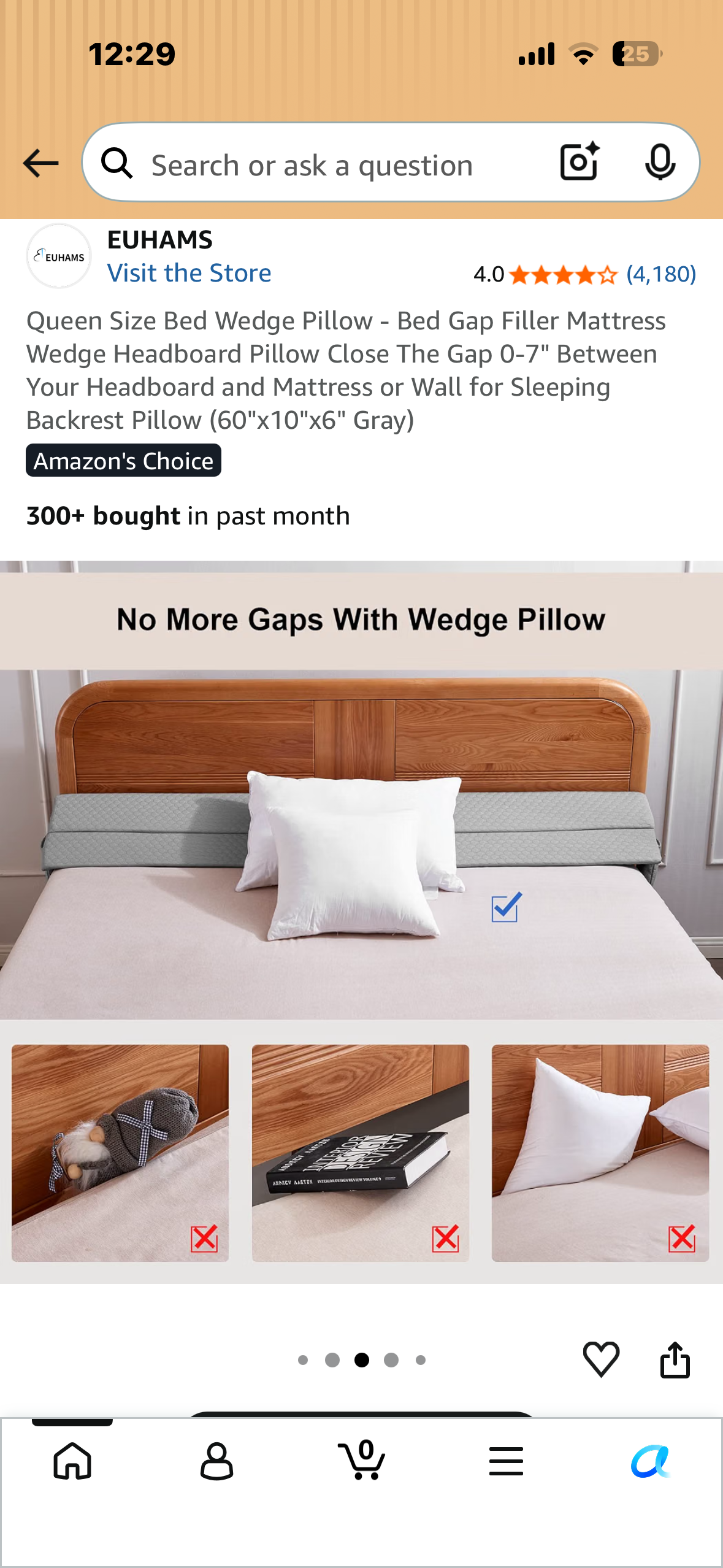 Queen Size Bed Wedge Pillow - Bed Gap Filler Mattress Wedge Headboard Pillow Close The Gap 0-7" Between Your Headboard and Mattress or Wall for Sleeping Backrest Pillow (60"x10"x6" Gray)