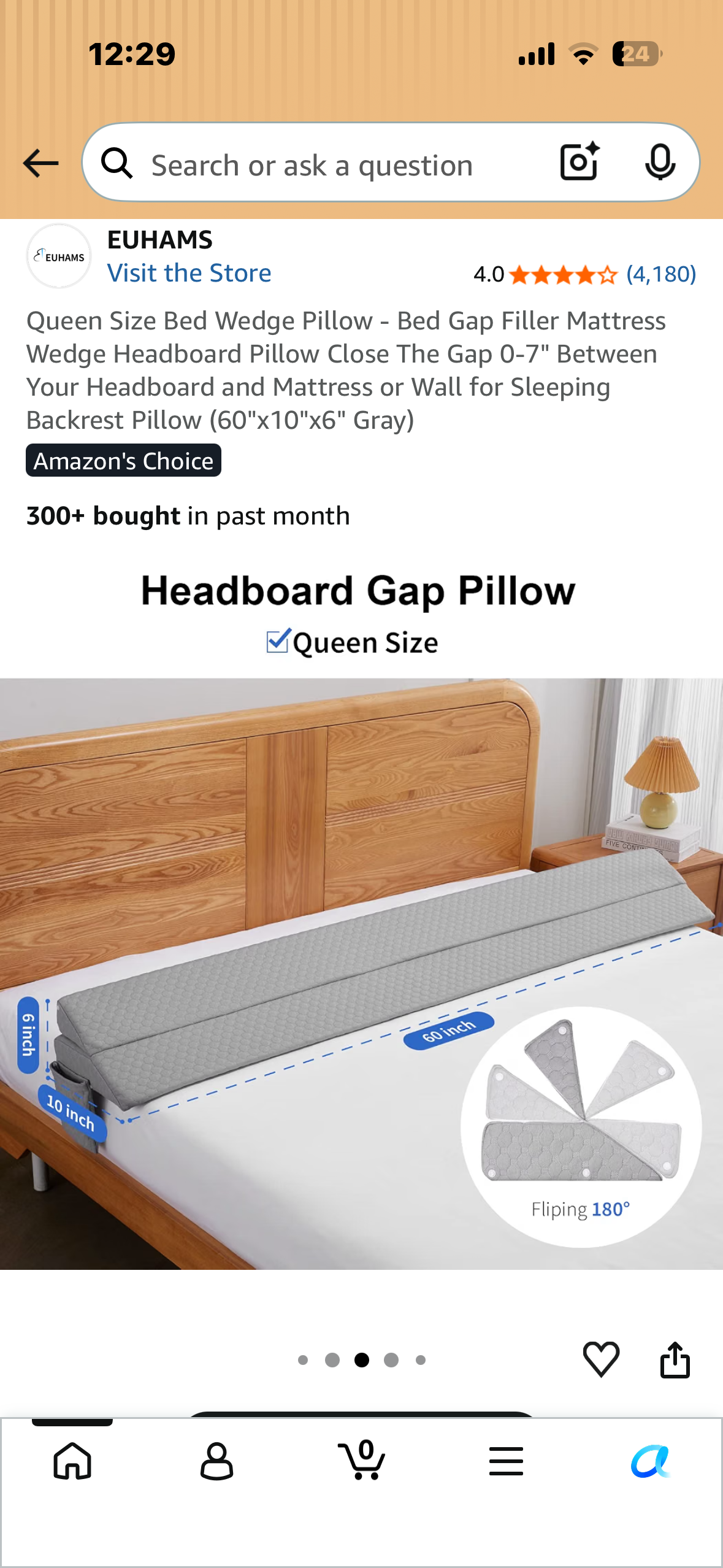 Queen Size Bed Wedge Pillow - Bed Gap Filler Mattress Wedge Headboard Pillow Close The Gap 0-7" Between Your Headboard and Mattress or Wall for Sleeping Backrest Pillow (60"x10"x6" Gray)
