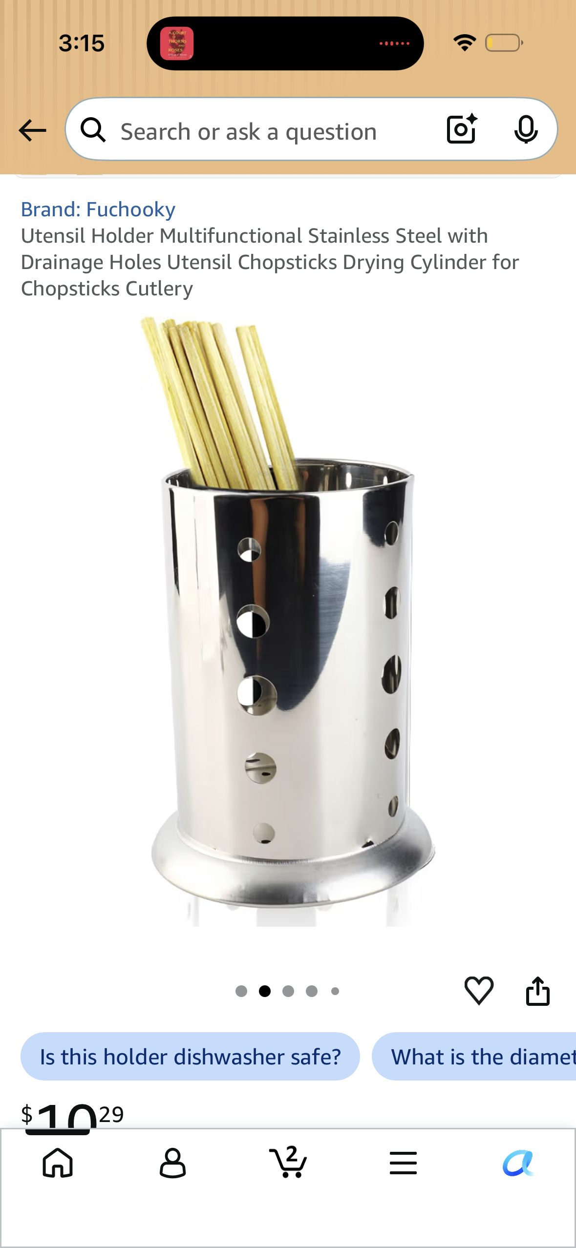 Utensil Holder Multifunctional Stainless Steel with Drainage Holes Utensil Chopsticks Drying Cylinder for Chopsticks Cutlery