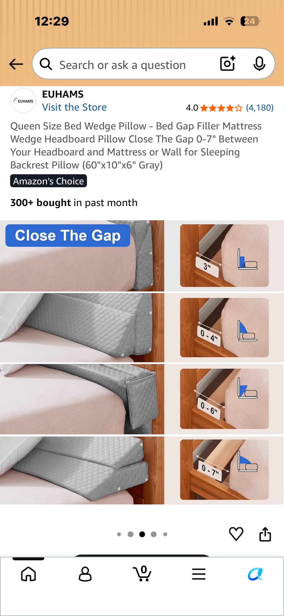 Queen Size Bed Wedge Pillow - Bed Gap Filler Mattress Wedge Headboard Pillow Close The Gap 0-7" Between Your Headboard and Mattress or Wall for Sleeping Backrest Pillow (60"x10"x6" Gray)