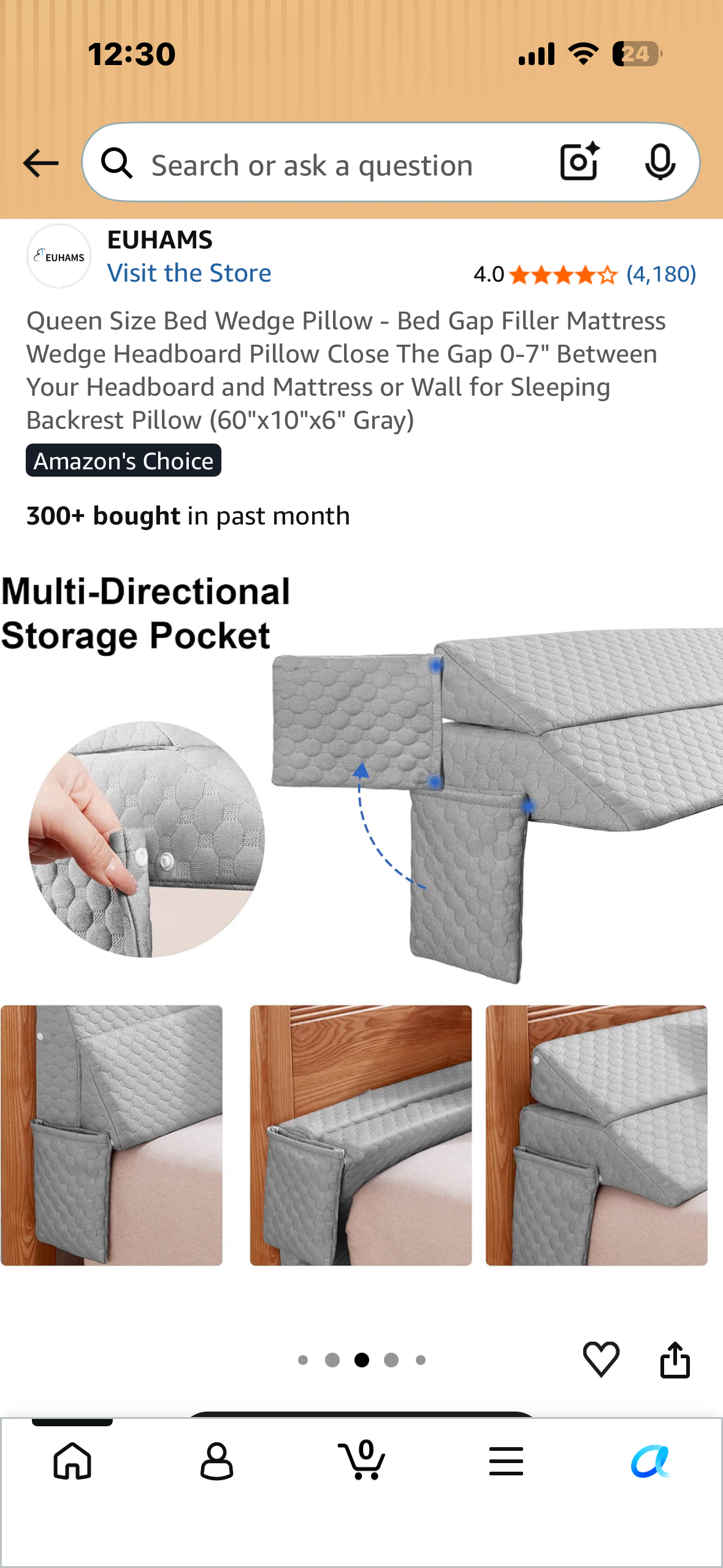 Queen Size Bed Wedge Pillow - Bed Gap Filler Mattress Wedge Headboard Pillow Close The Gap 0-7" Between Your Headboard and Mattress or Wall for Sleeping Backrest Pillow (60"x10"x6" Gray)