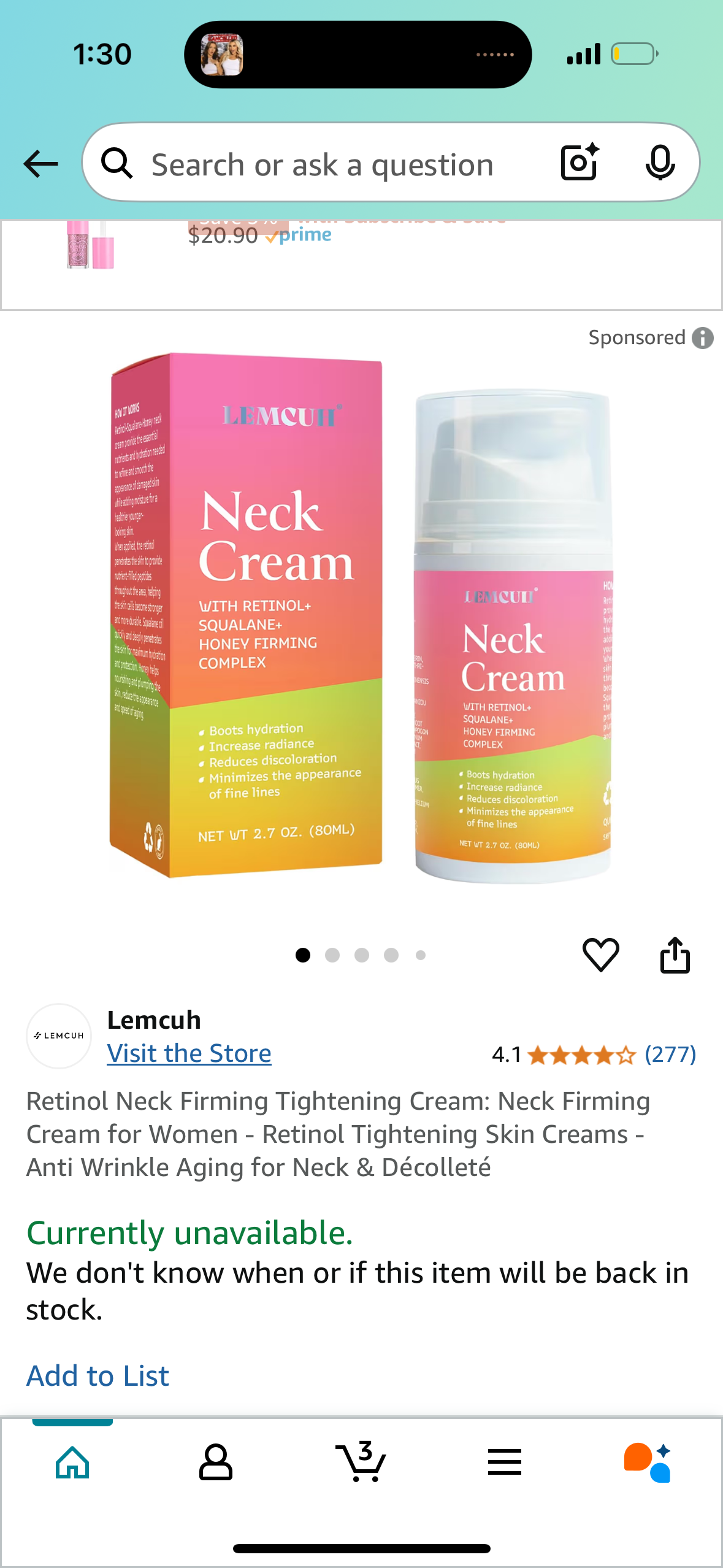 Retinol Neck Firming Tightening Cream: Neck Firming Cream for Women - Retinol Tightening Skin Creams - Anti Wrinkle Aging for Neck & Décolleté