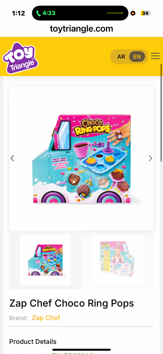 Zap Chef Choco Ring Pops