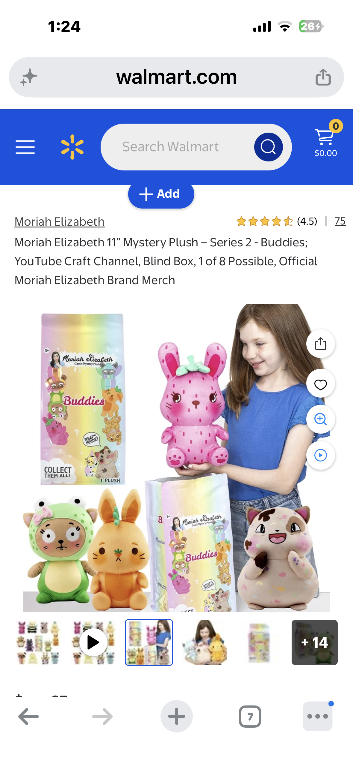 Moriah Elizabeth 11” Mystery Plush; YouTube Craft Channel, Blind Box, 1 of 8 Possible, Official Moriah Elizabeth Brand Merch