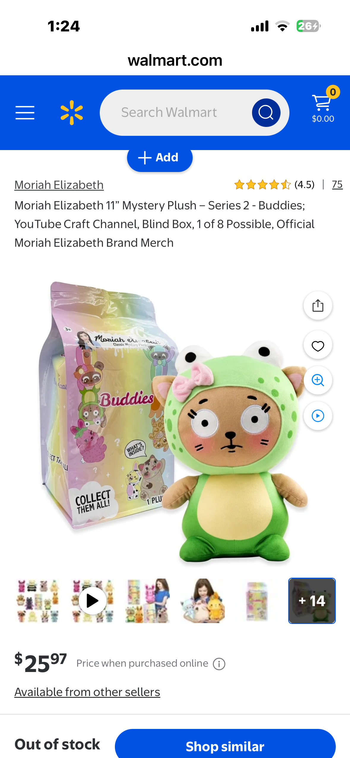 Moriah Elizabeth 11” Mystery Plush; YouTube Craft Channel, Blind Box, 1 of 8 Possible, Official Moriah Elizabeth Brand Merch