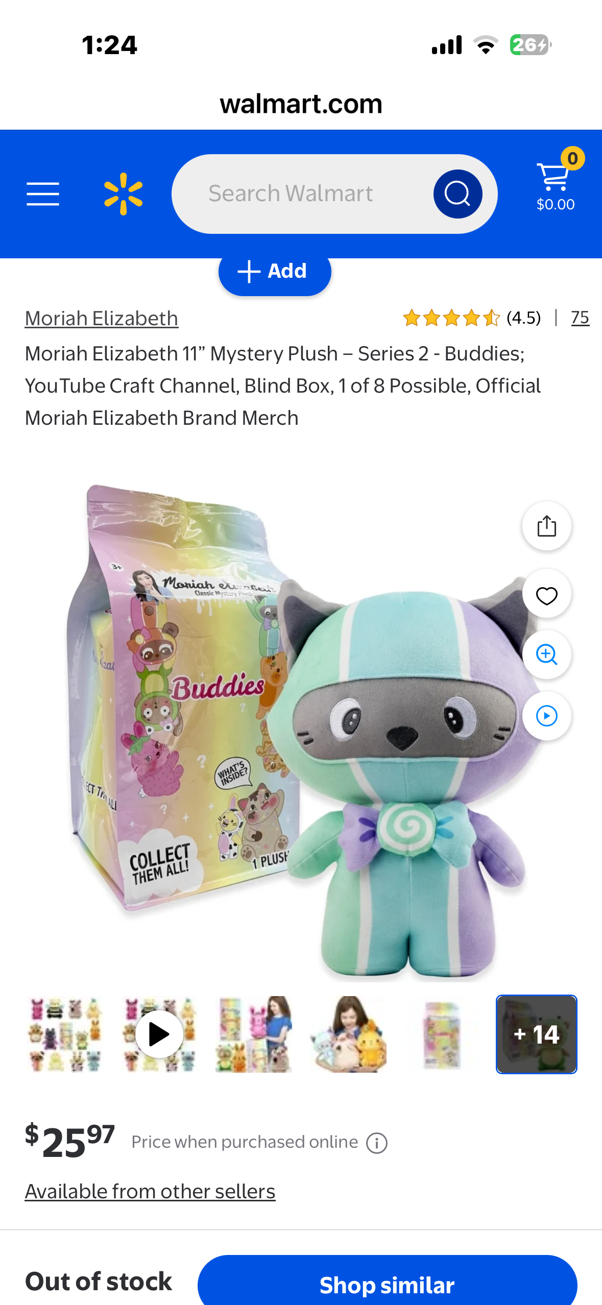 Moriah Elizabeth 11” Mystery Plush; YouTube Craft Channel, Blind Box, 1 of 8 Possible, Official Moriah Elizabeth Brand Merch