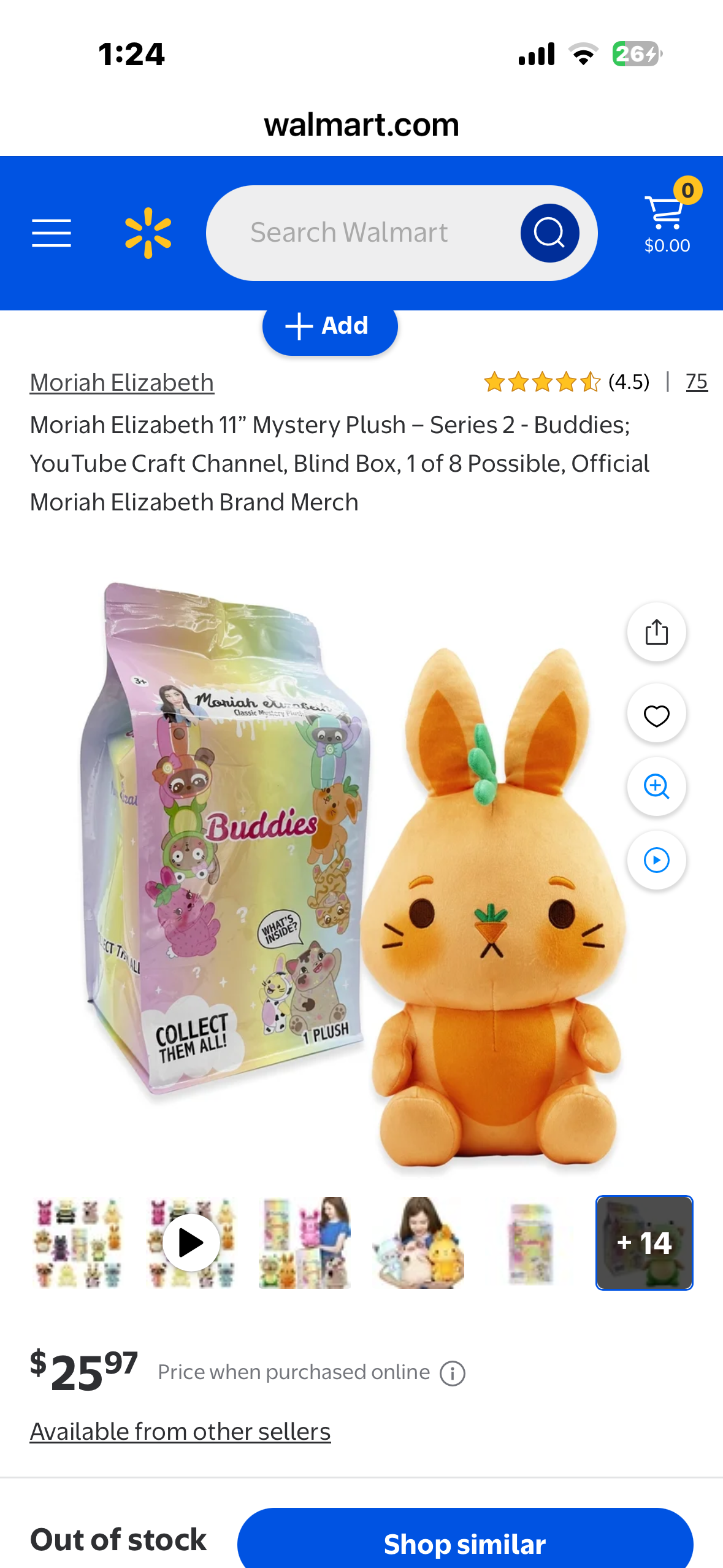 Moriah Elizabeth 11” Mystery Plush; YouTube Craft Channel, Blind Box, 1 of 8 Possible, Official Moriah Elizabeth Brand Merch