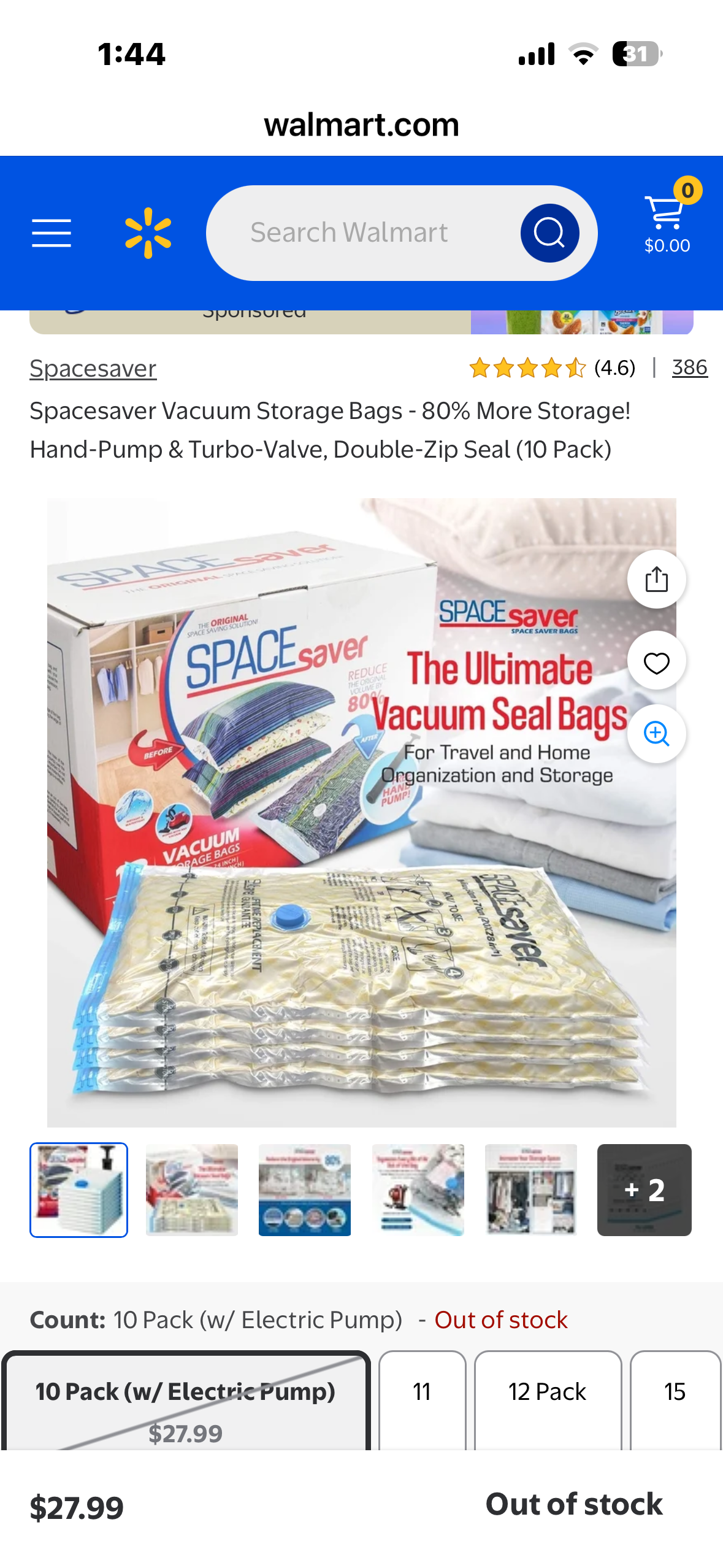 Spacesaver Vacuum Storage Bags - 80% More Storage! Hand-Pump & Turbo-Valve, Double-Zip Seal (20 Pack)