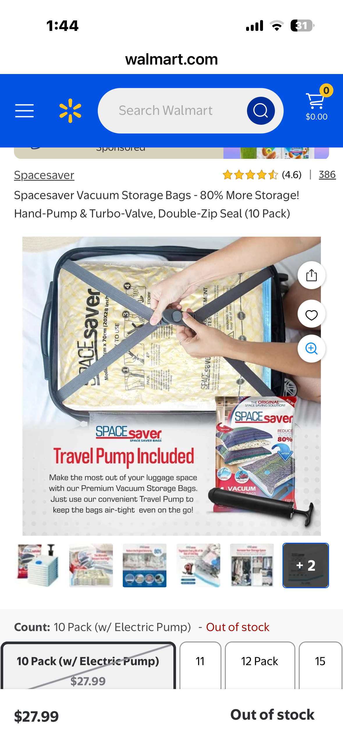 Spacesaver Vacuum Storage Bags - 80% More Storage! Hand-Pump & Turbo-Valve, Double-Zip Seal (20 Pack)