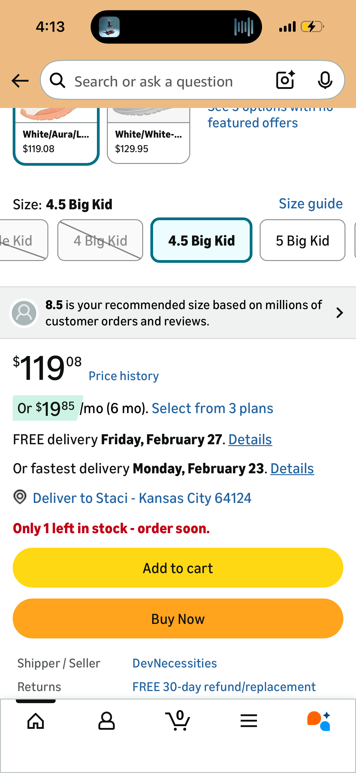 Nike Boys Training Running Shoe (Size 4.5 Big Kid)