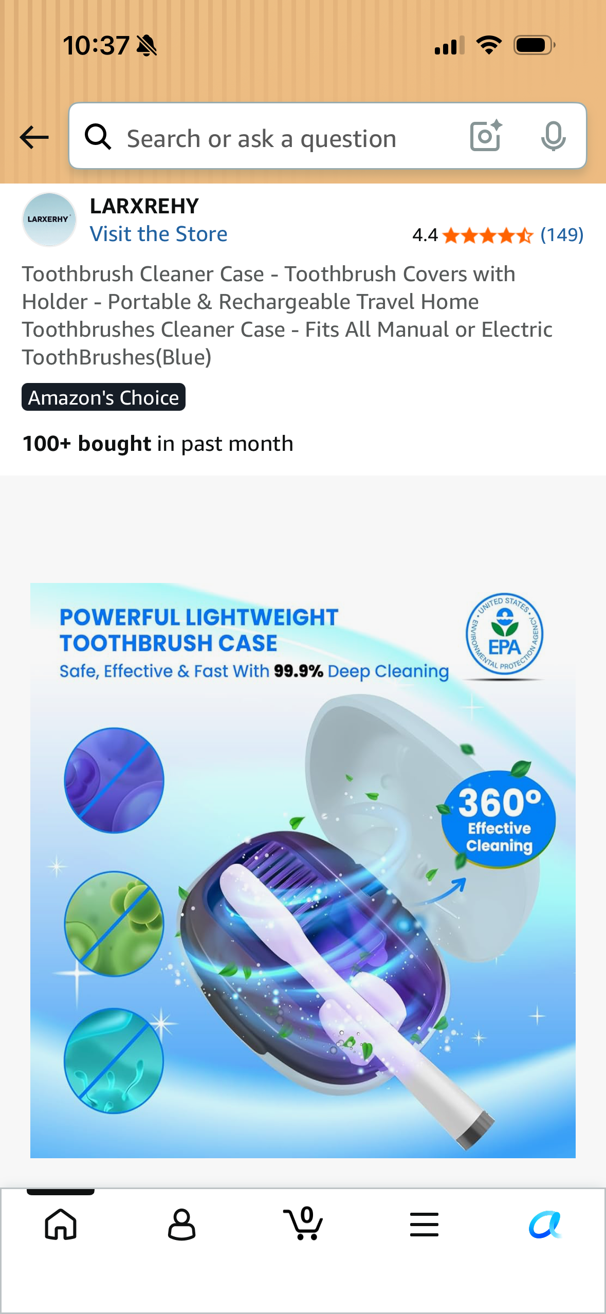 LVNJEISHX Rechargeable Portable Toothbrush Case with Stand, Travel Toothbrush Holder Compatible with Electric and Manual Brushes, Blue