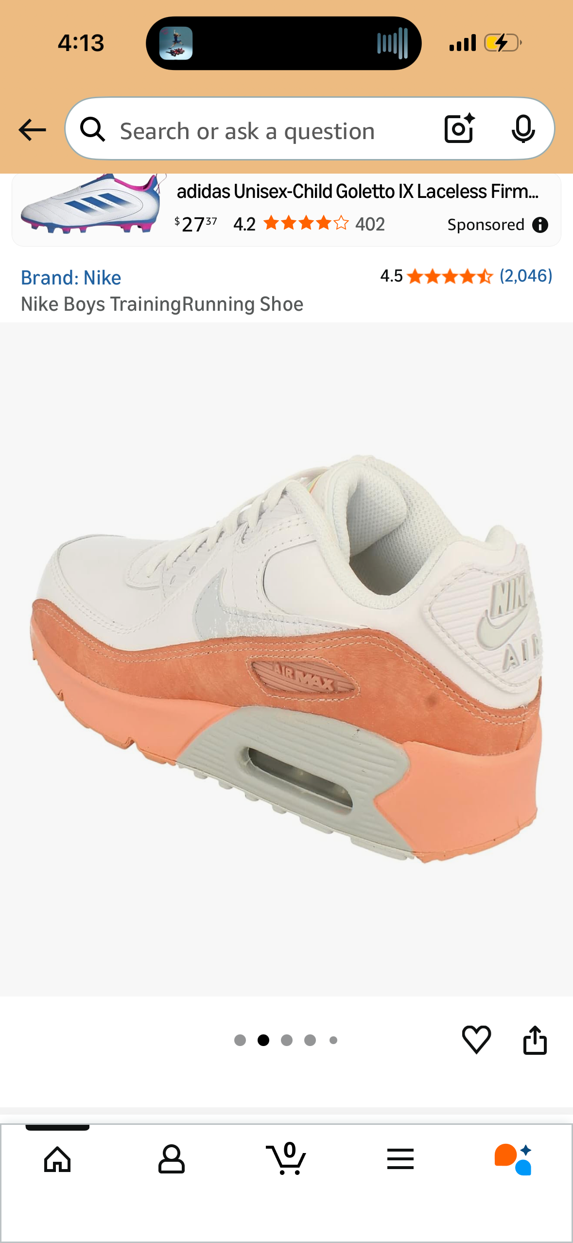 Nike Boys Training Running Shoe (Size 4.5 Big Kid)