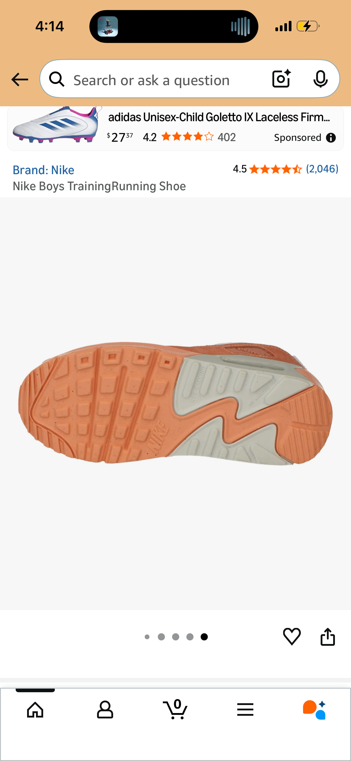 Nike Boys Training Running Shoe (Size 4.5 Big Kid)