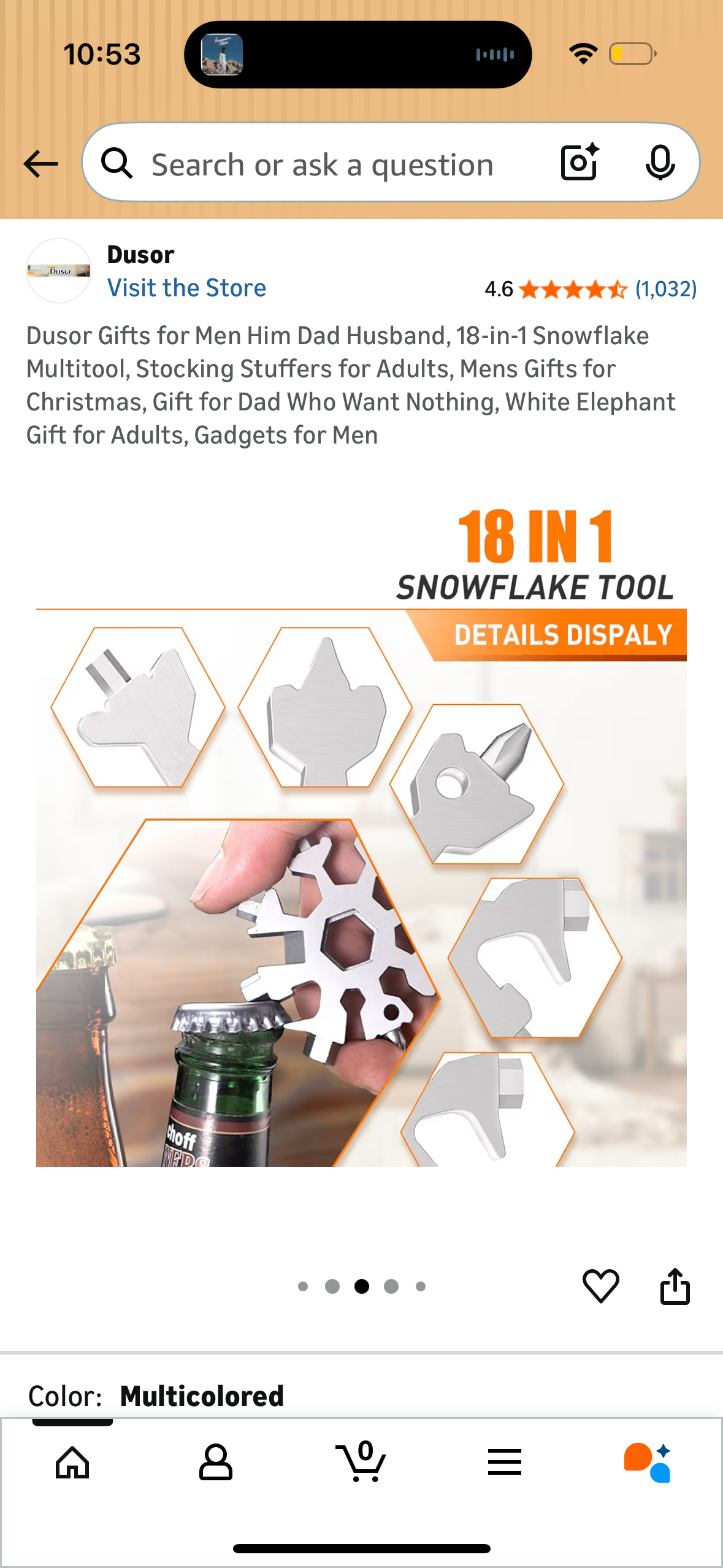 Dusor Gifts for Men Him Dad Husband, 2 Pcs 18-in-1 Snowflake Multitool, Stocking Stuffers for Adults, Mens Gifts for Christmas, Gift for Dad Who Want Nothing, White Elephant Gift for Adults, Gadgets for Men