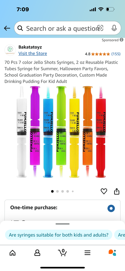 70 Pcs 7 color Jello Shots Syringes, 2 oz Reusable Plastic Tubes Syringe for Summer, Halloween Party Favors, School Graduation Party Decoration, Custom Made Drinking
