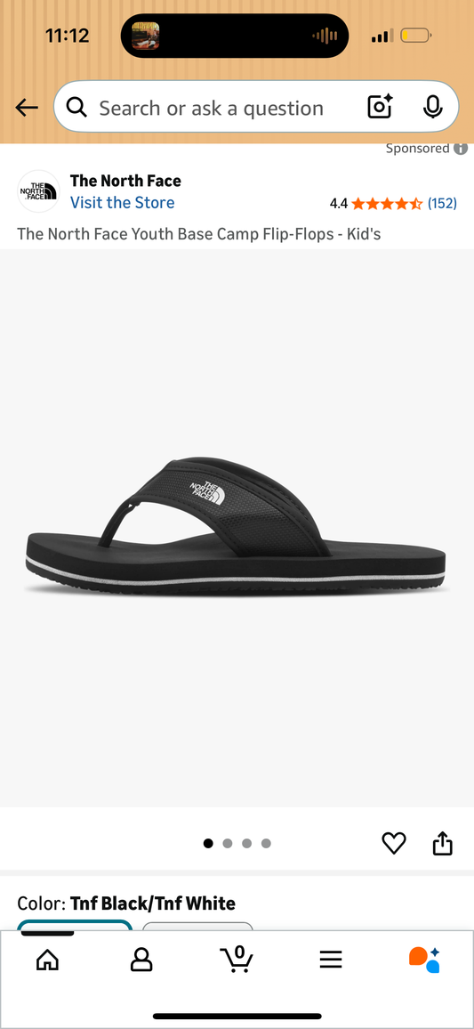 The North Face Youth Base Camp Flip-Flops (Big Kid's Size 2 - 8 inches)